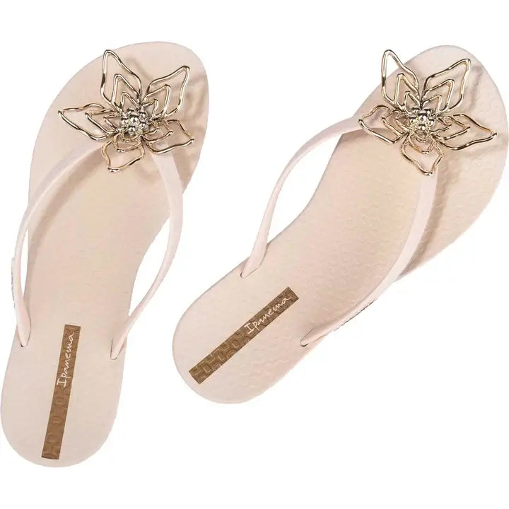 Ipanema - Maxi Flower Fem Flip Flops Beige/Gold