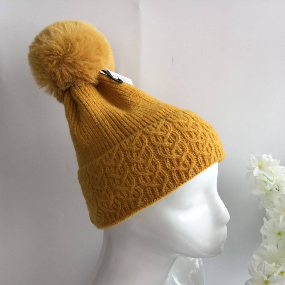 Fleece Lined Cable Bobble Hat