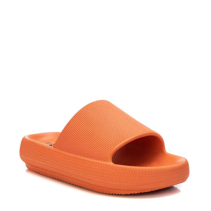 XTI Orange PU Platform Slider Sandals