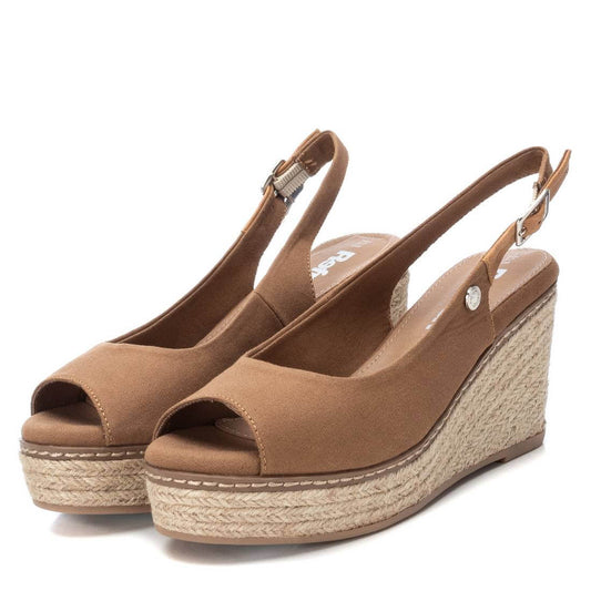 Refresh Taupe Heeled Wedge Sandal