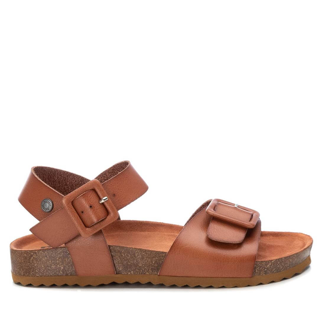 Refresh Camel Faux Leather Twin Buckle Sandal