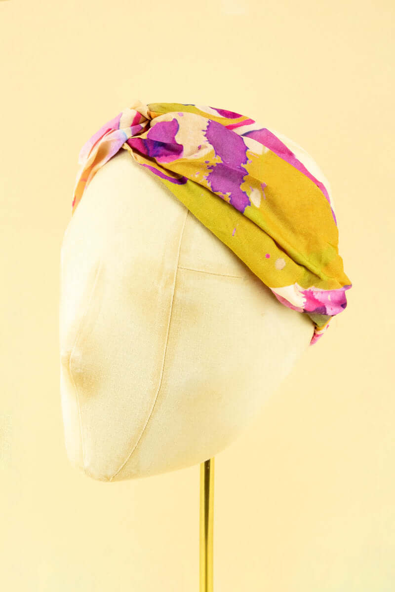 Powder Elasticated Orchid Headband - Mustard