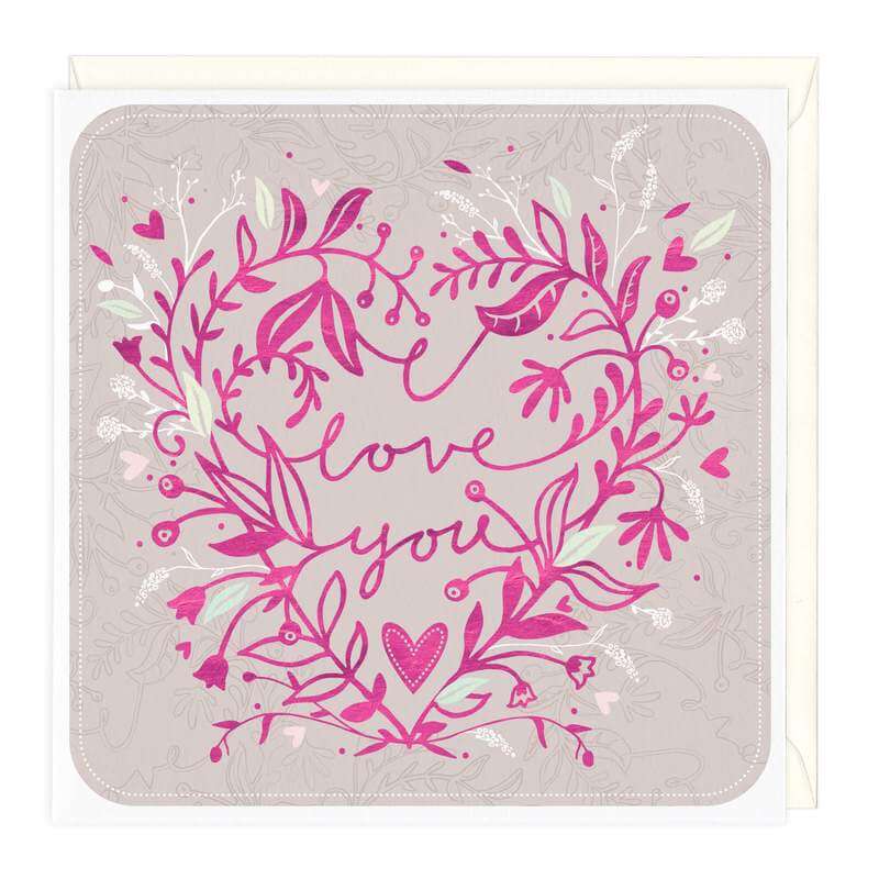 'I love you' Floral Greetings Card