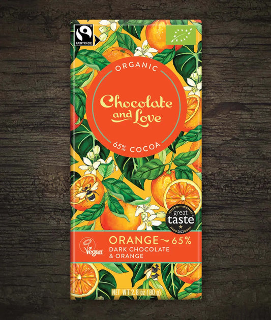 Orange 65% - Vegan Dark Chocolate Bar with Orange Extract