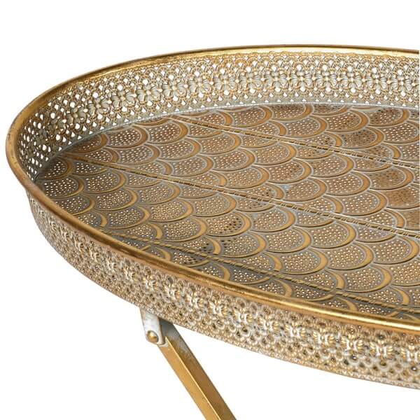 Oval Metal Tray Table