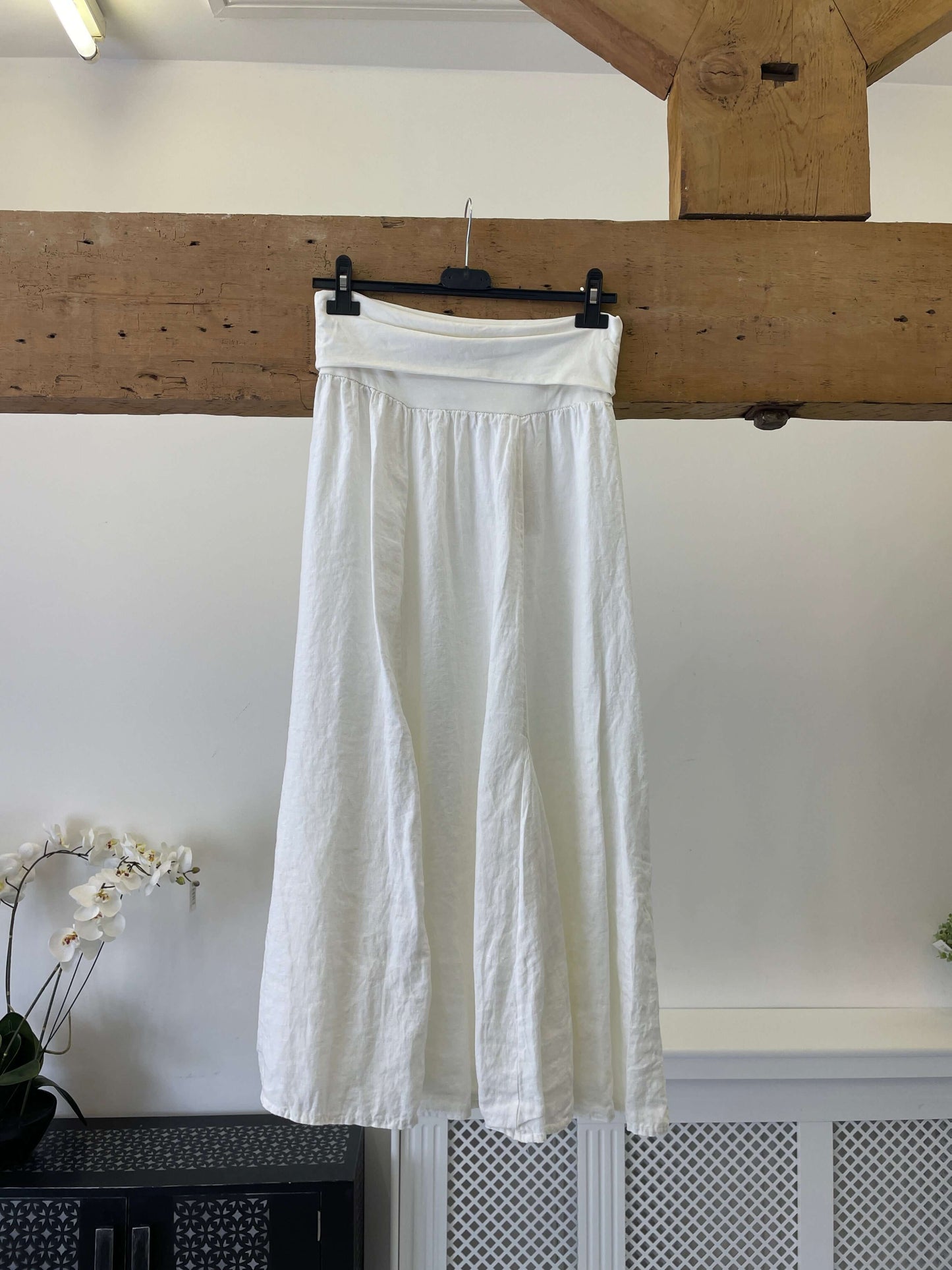 Linen Midi Length Skirt