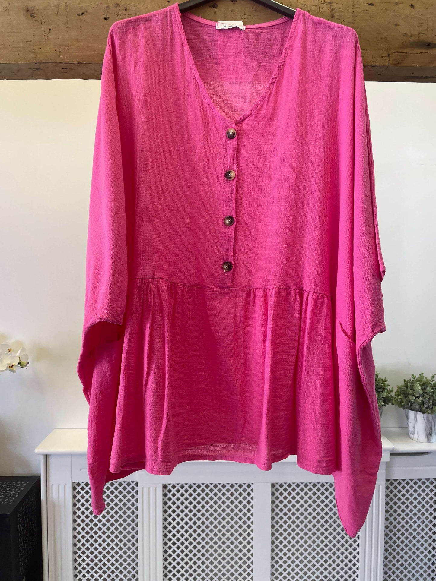 Womens Button Front Layering Tunic