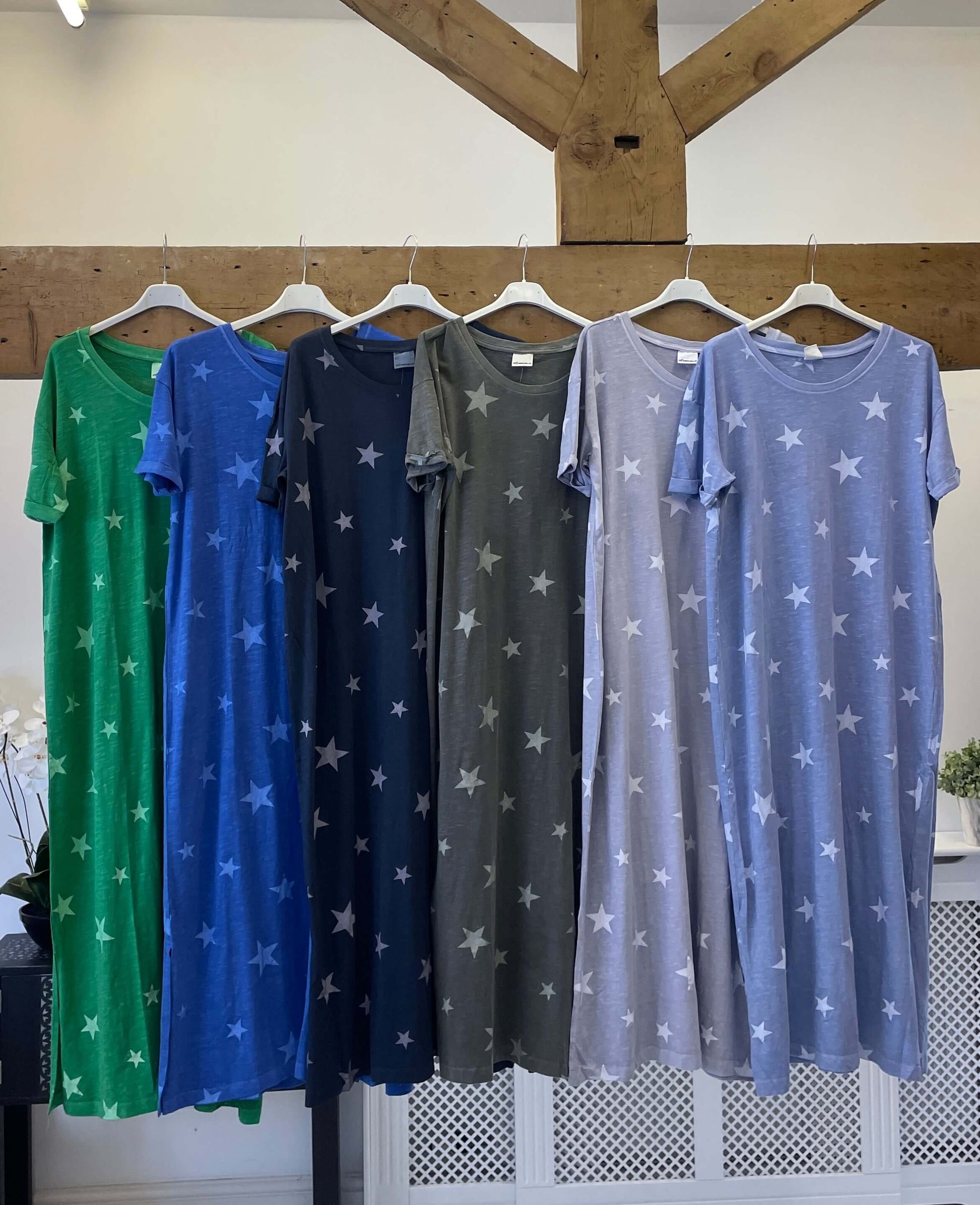 Jersey Star Print Side Split Dress