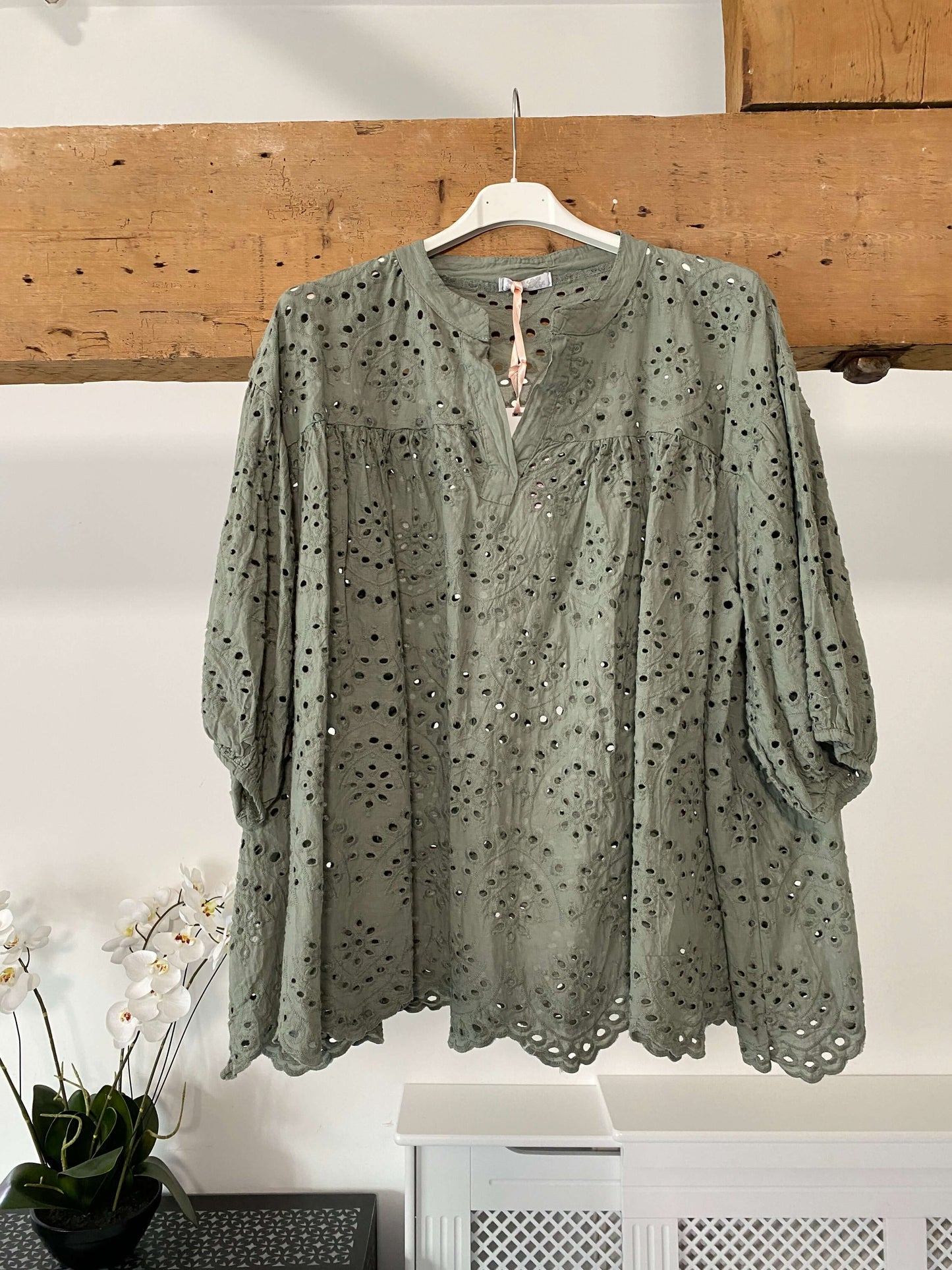 Broderie Anglaise Puff Sleeve Blouse
