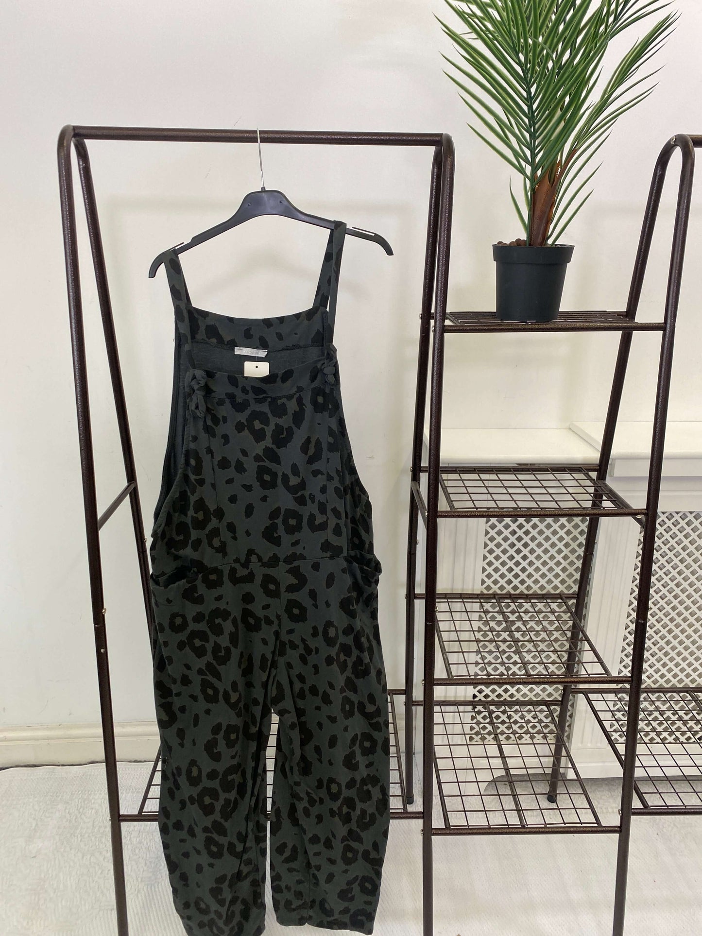 Leopard Jersey Dungarees