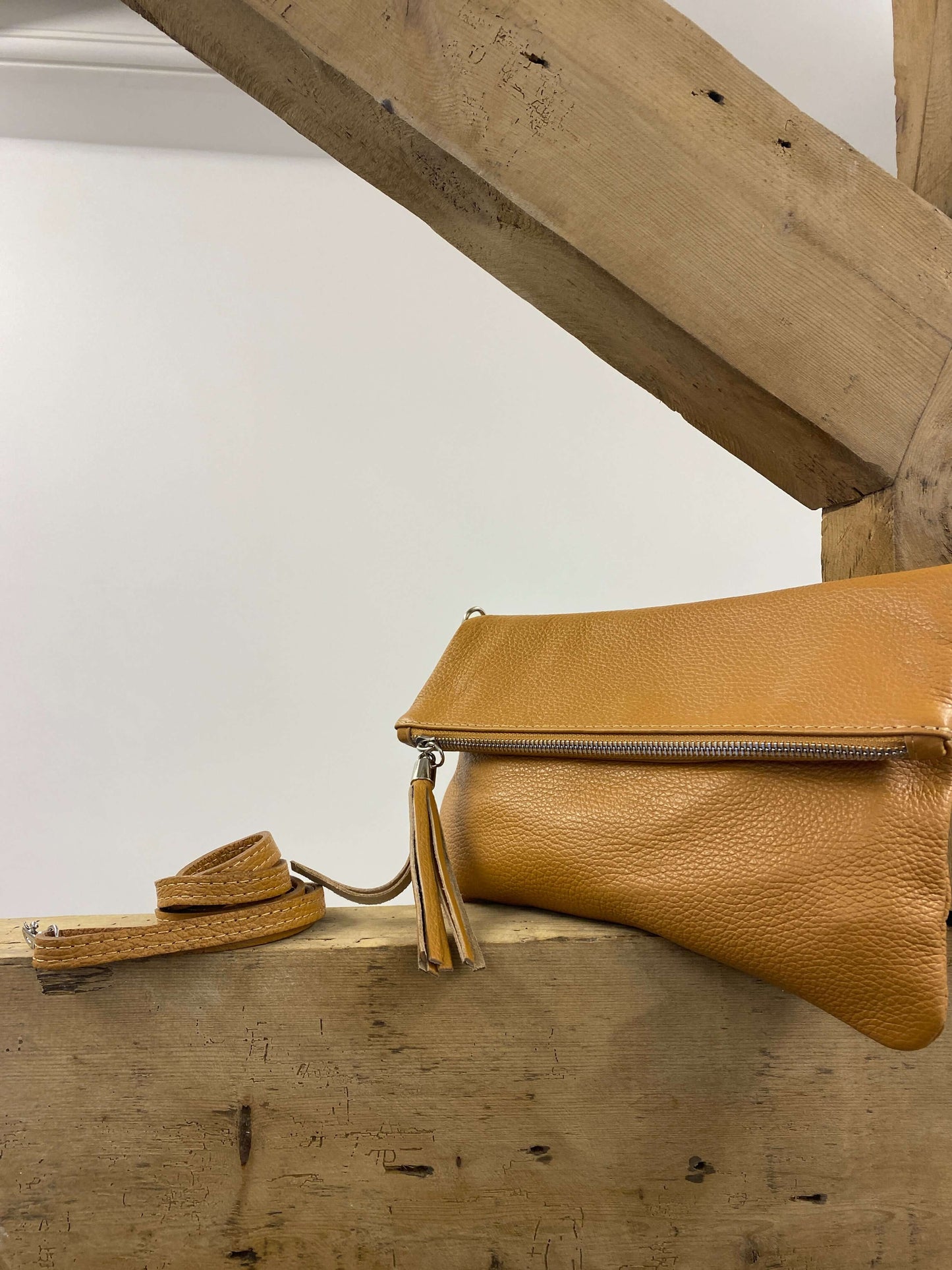 Real Leather Folded Pouch Bag