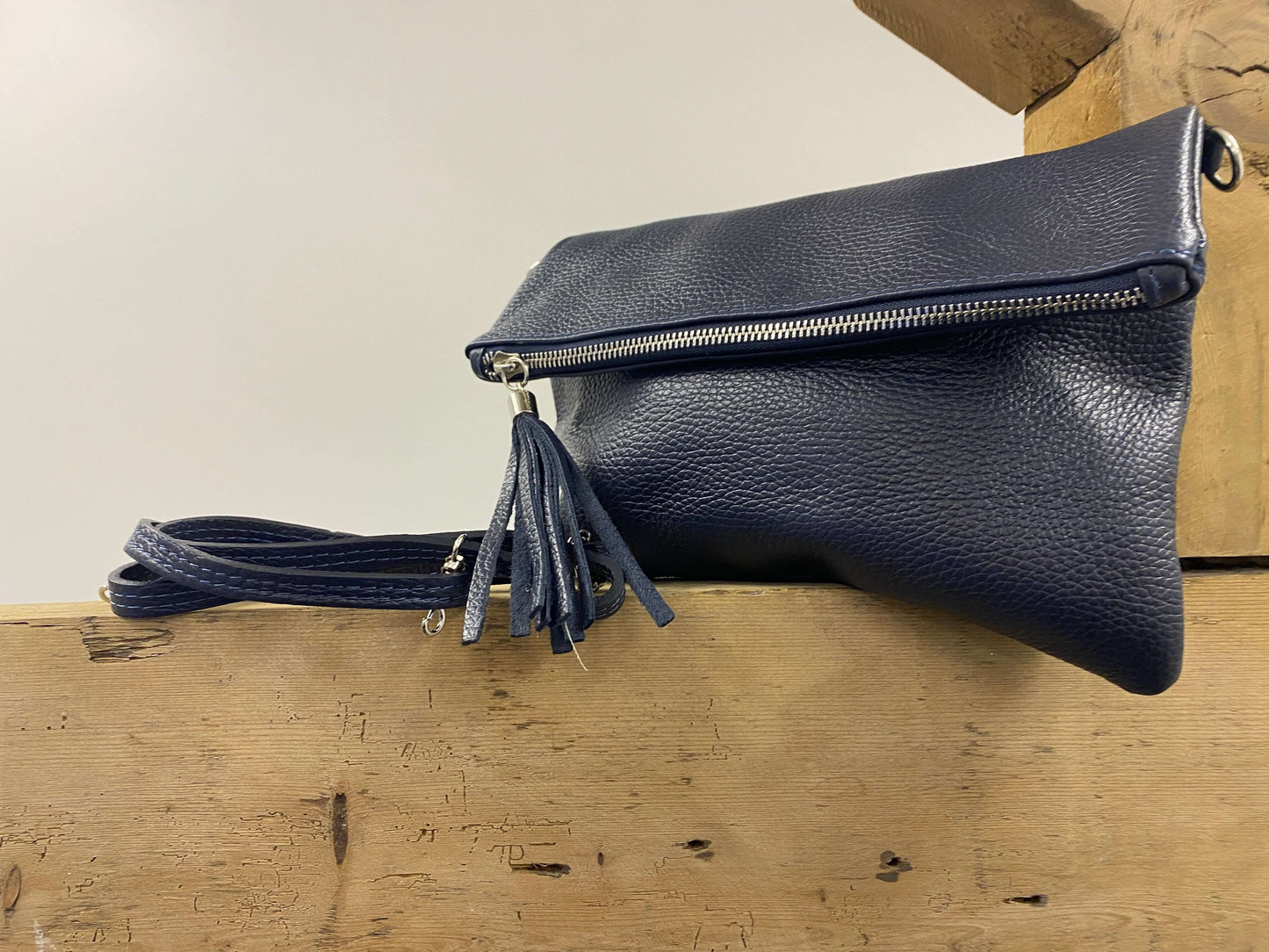 Real Leather Folded Pouch Bag