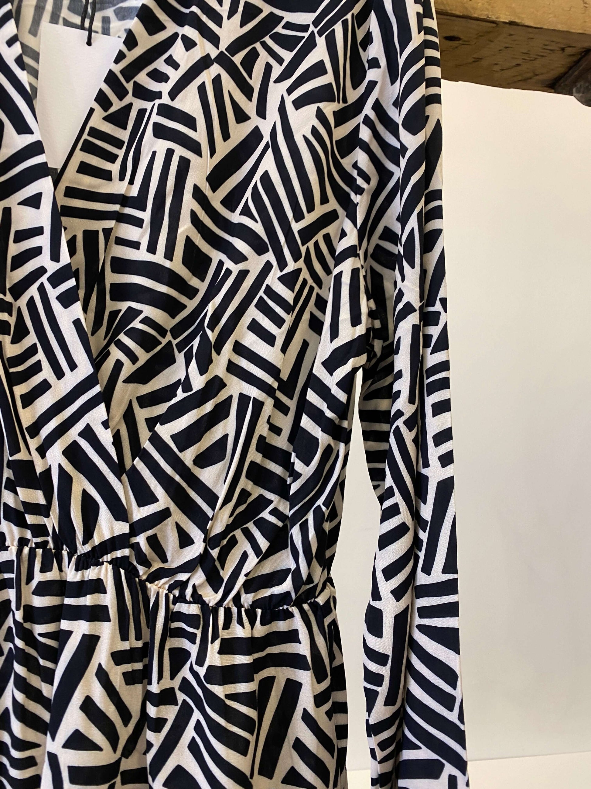 Geometric Print Wrap Detail Dress