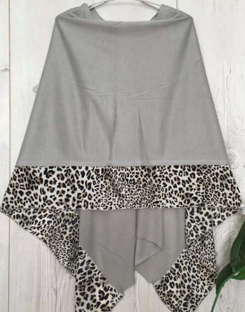 Chiffon Edged Animal Print Ladies Poncho