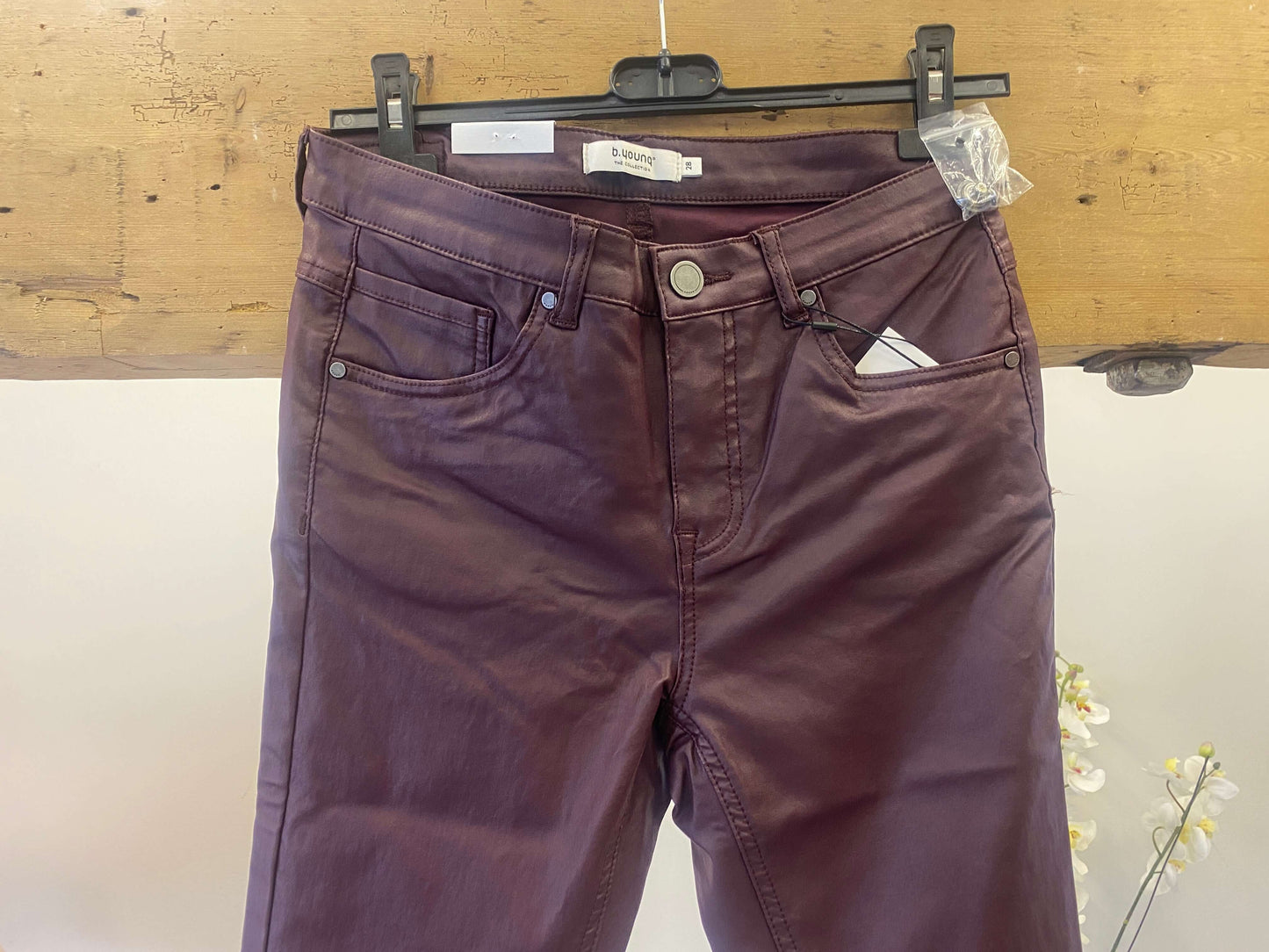 B.Young Wine Leather look Jean