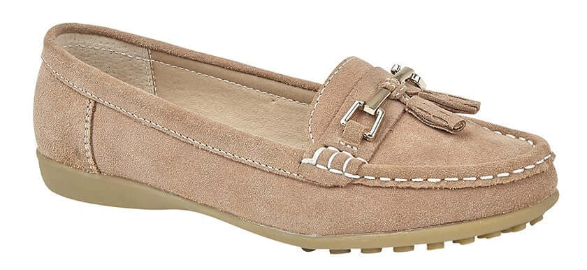 Boulevard Rose Taupe Suede Loafer