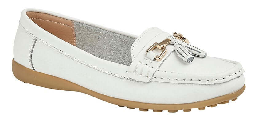 Boulevard White Leather Loafer