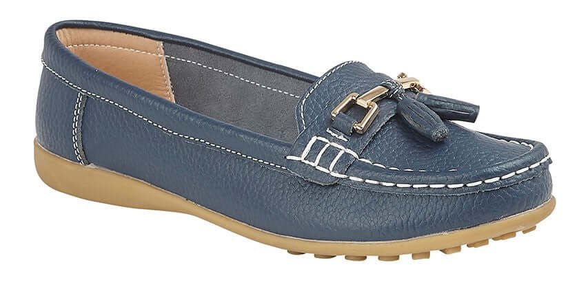 Boulevard Navy Leather Loafer