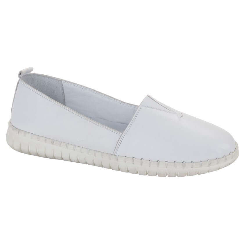 Mod Comfys - Softie Leather Casual Shoe (White & Navy)