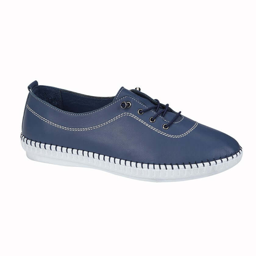 Mod Comfys - Softie Leather Casual Shoe (Mid Blue)