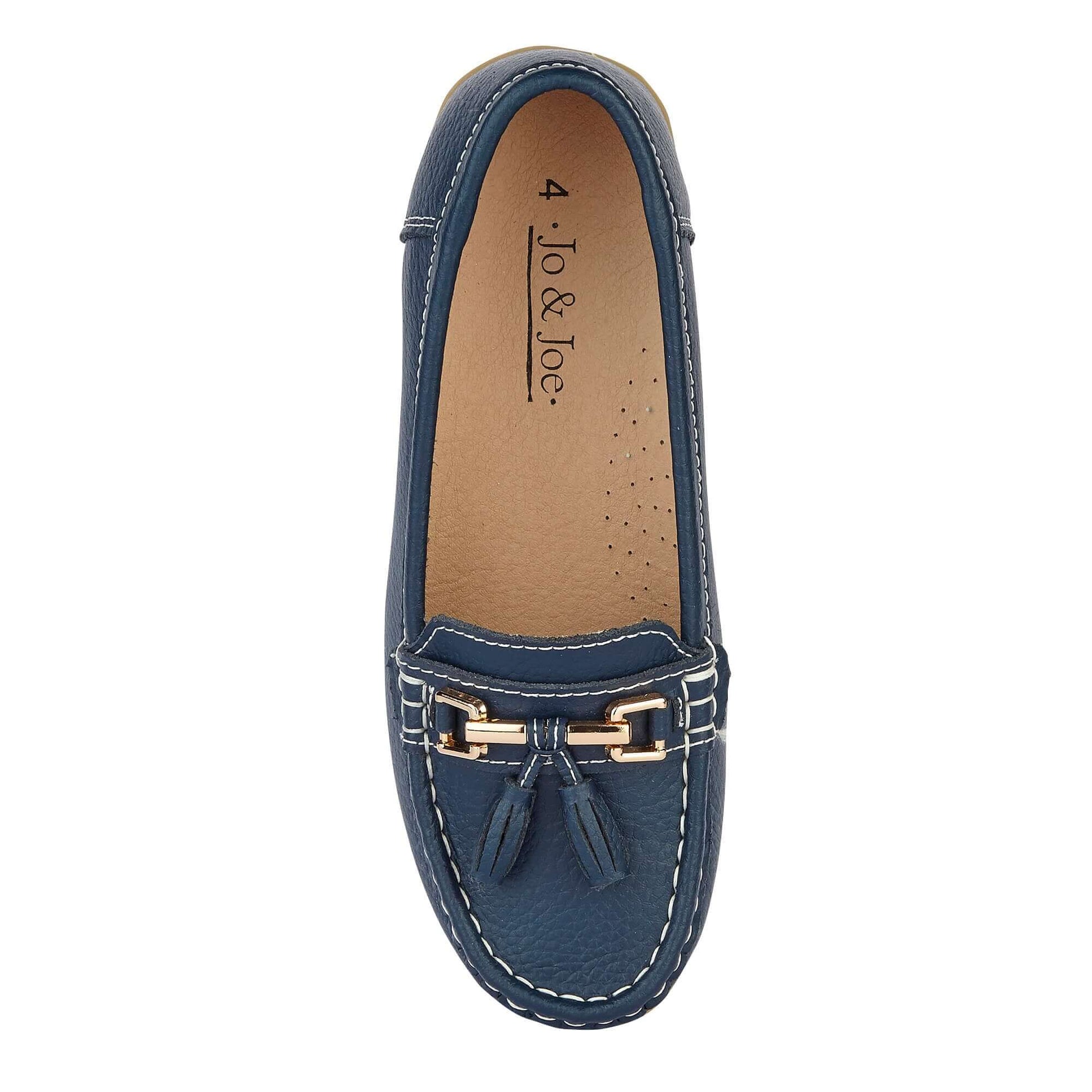 Nautical Real Leather Loafer - Dark Blue