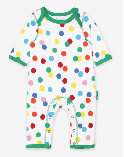 Toby Tiger Organic Polka-dot print Babygrow