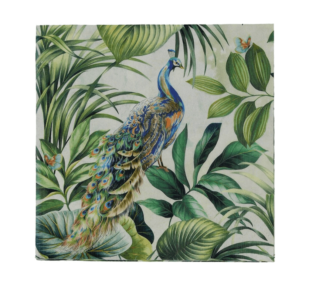 Pack of 20 Paper Napkins - Peacock