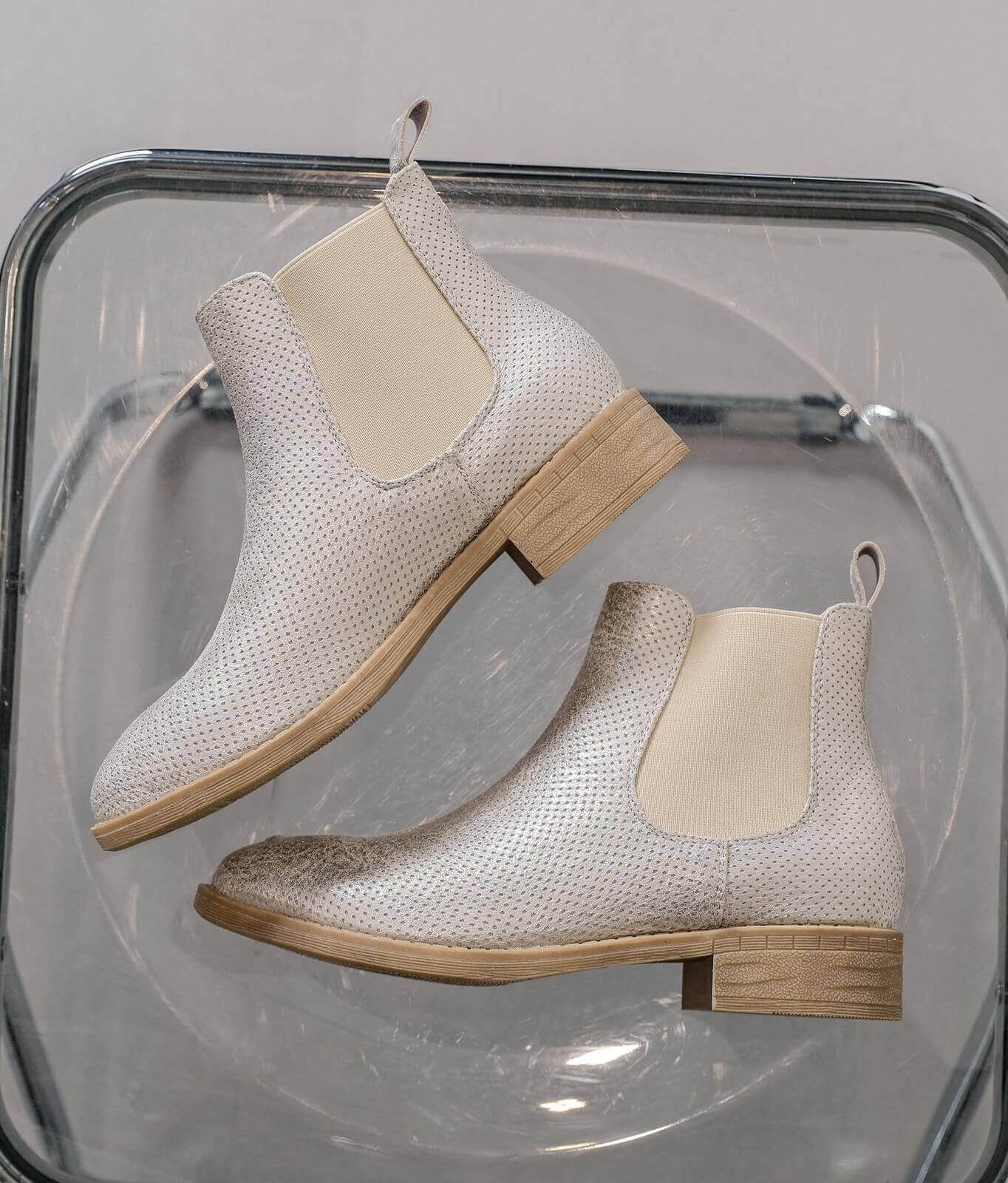 Gold Pearlescent Chelsea Ladies Boots