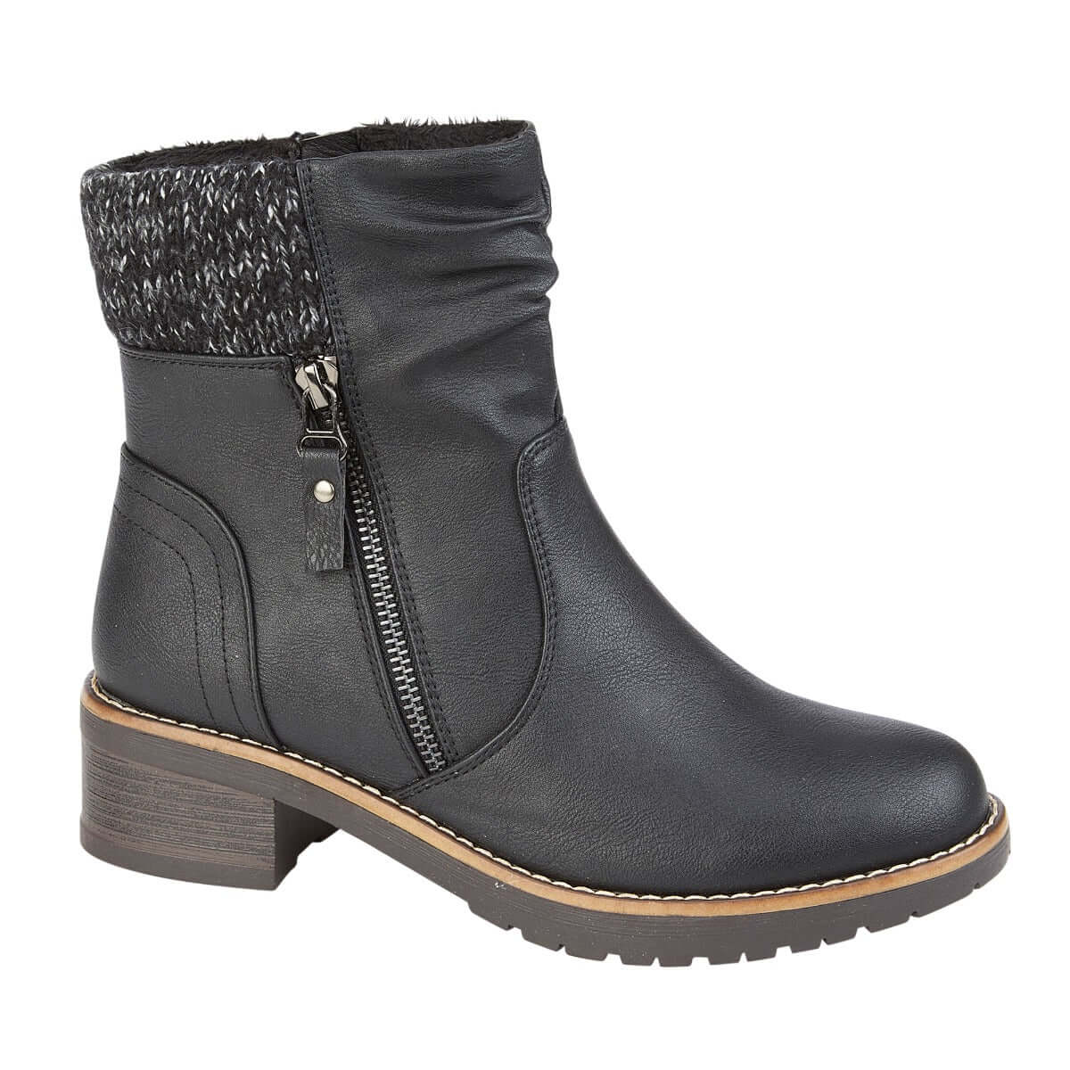 'Ashlee' Black Faux Leather Boot