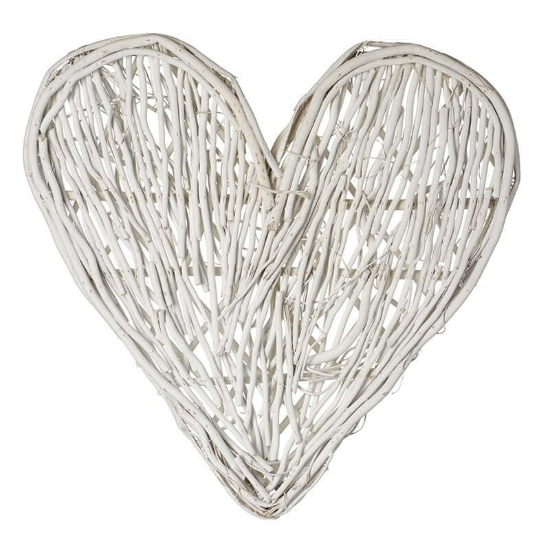 Large White Willow Heart