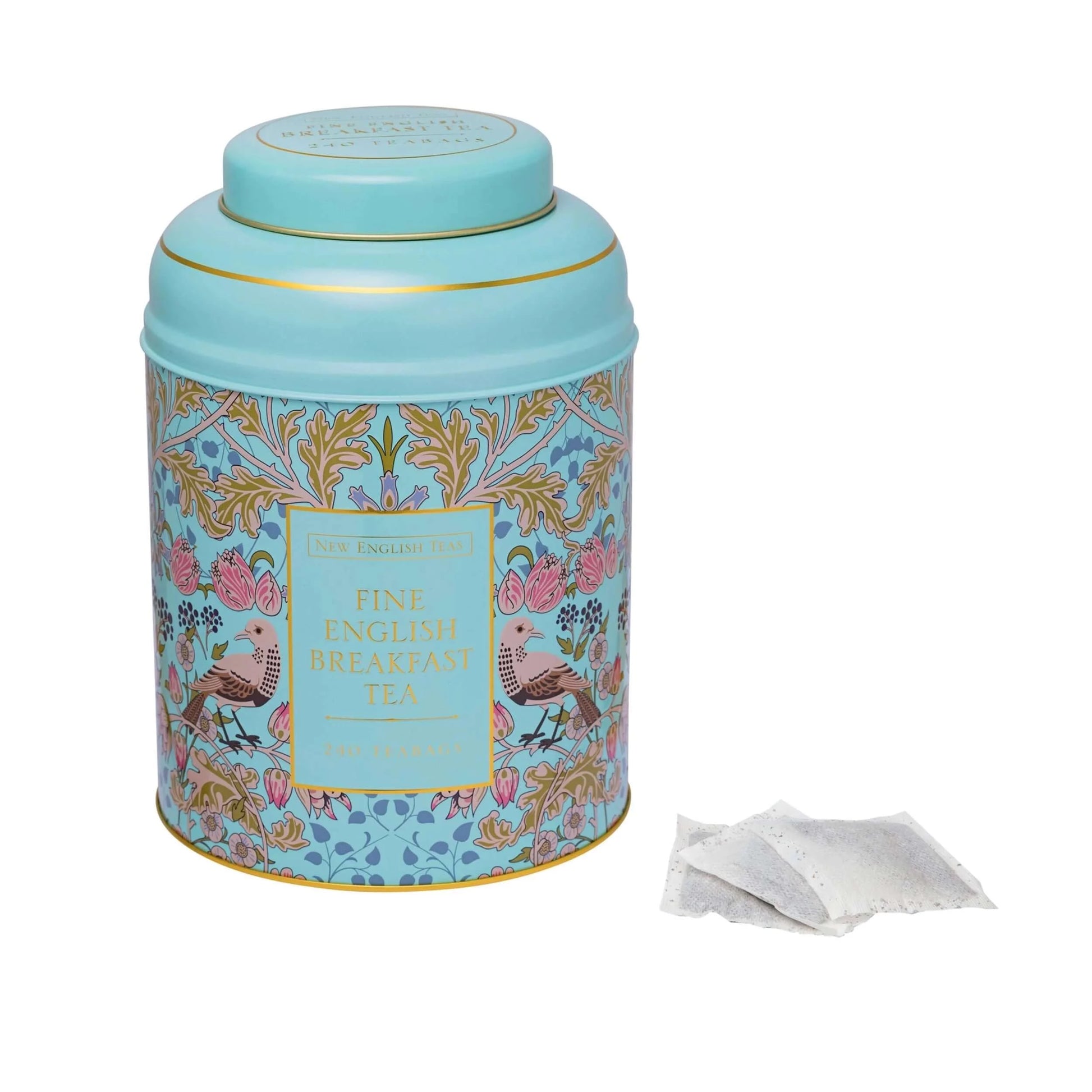 William Morris Song Thrush & Berries Tea Caddy With 240 English Breakfast Teabags