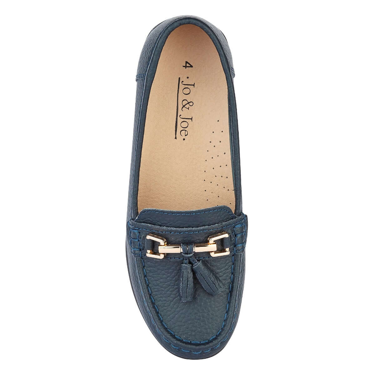 Nautical Real Leather Loafer - Navy
